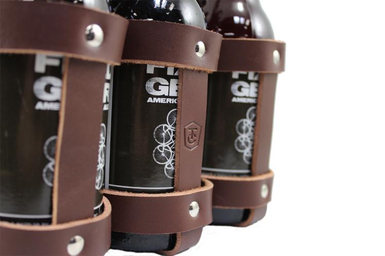 Fyxation Leather 6-Pack Beer Bicycle Carrier