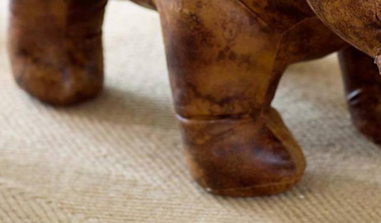 English Bulldog Ottoman - Bulldog faux leather foot stool