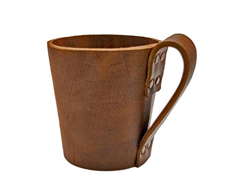 Leather Drinking Glass Sleeve With Handle