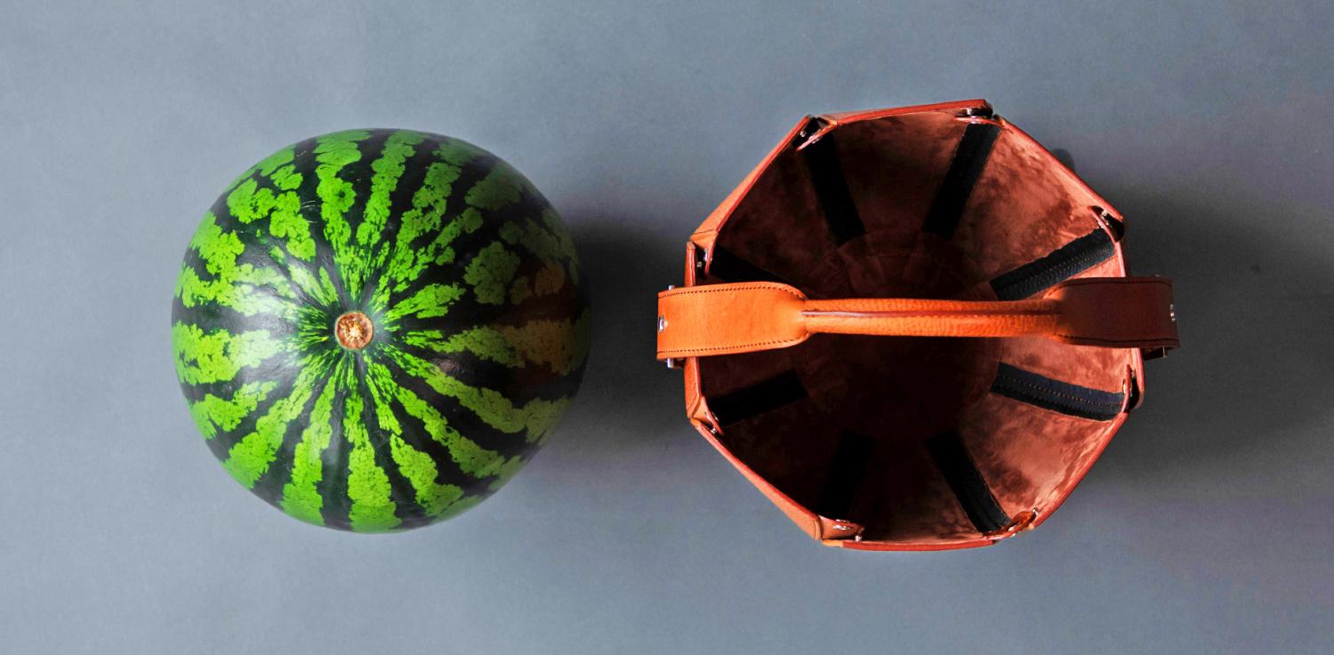 Leather Watermlon Carrier Bag - Artisan watermelon bag made from leather