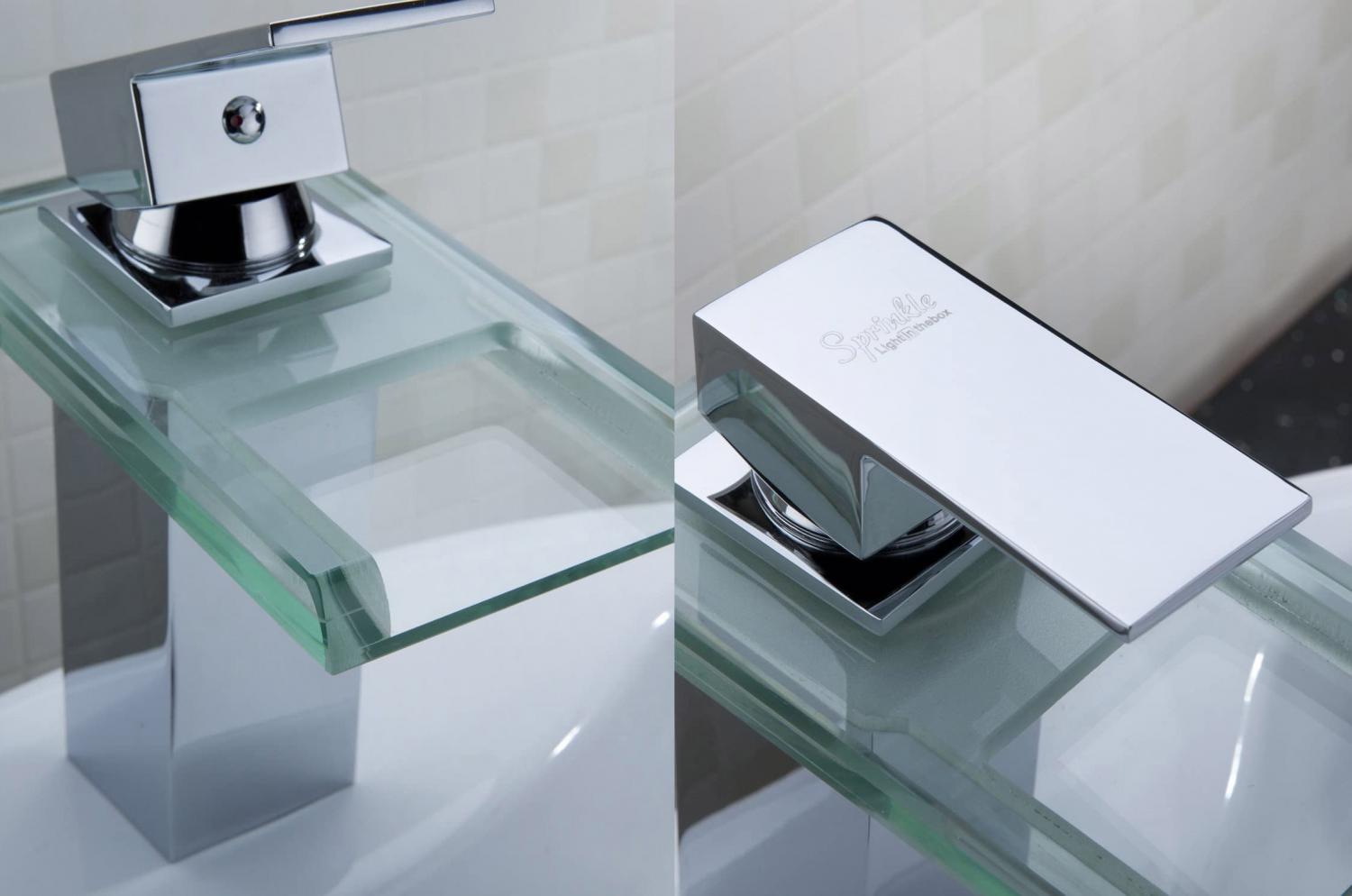 LED Bath Faucet Shows You If The Water is Hot, Cold, or Lukewarm - Color changing LED waterfall faucet