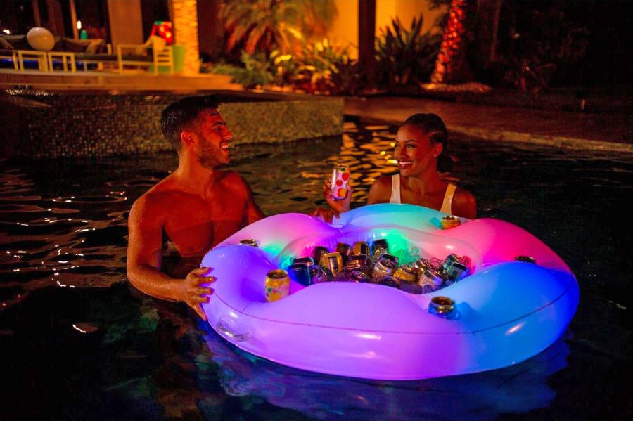 LED Illuminated Floating Bar and snack holder For Pool