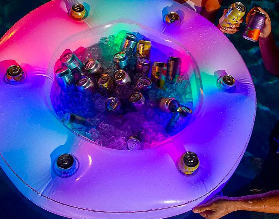 LED Illuminated Floating Bar and snack holder For Pool