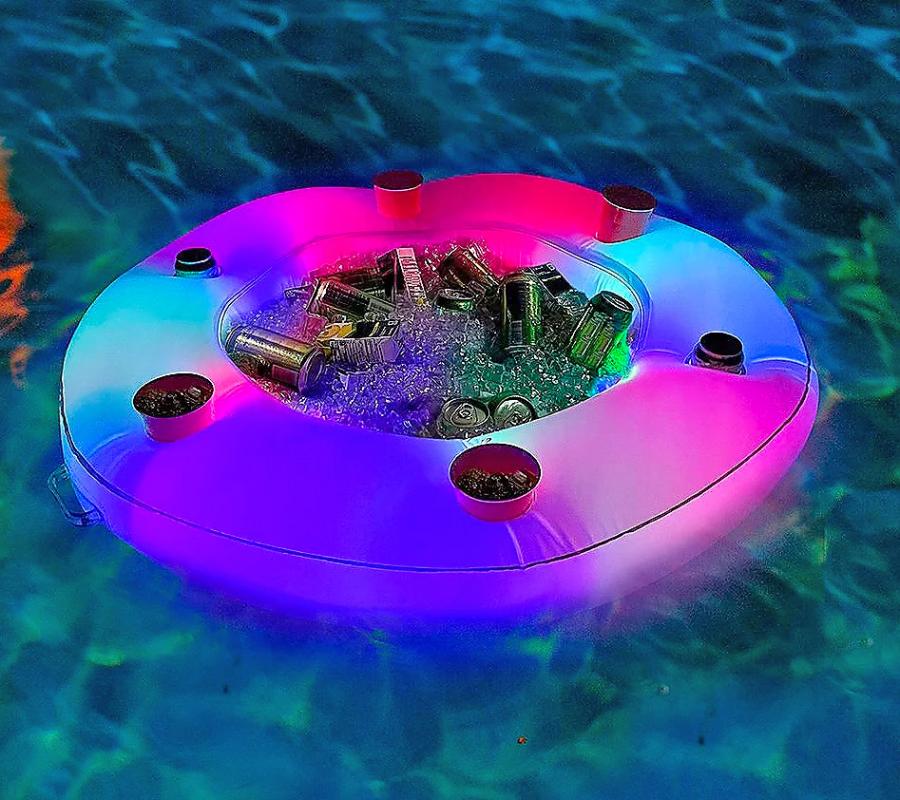 LED Illuminated Floating Bar and snack holder For Pool
