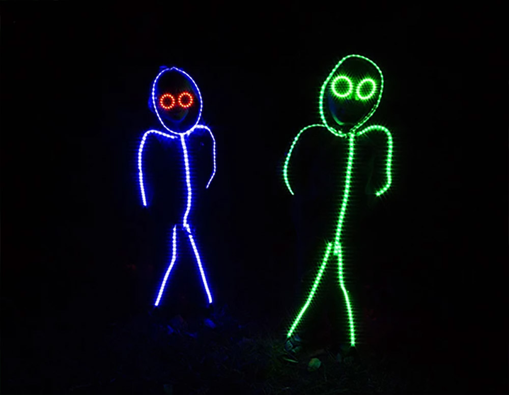 LED Stick Figure Halloween Costumes - Light-up stickman costume