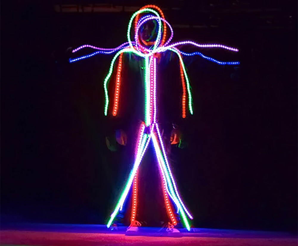 LED Stick Figure Halloween Costumes - Light-up stickman costume