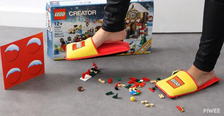 Lego Slippers Protect Bottoms of Feet From Sharp Lego Blocks