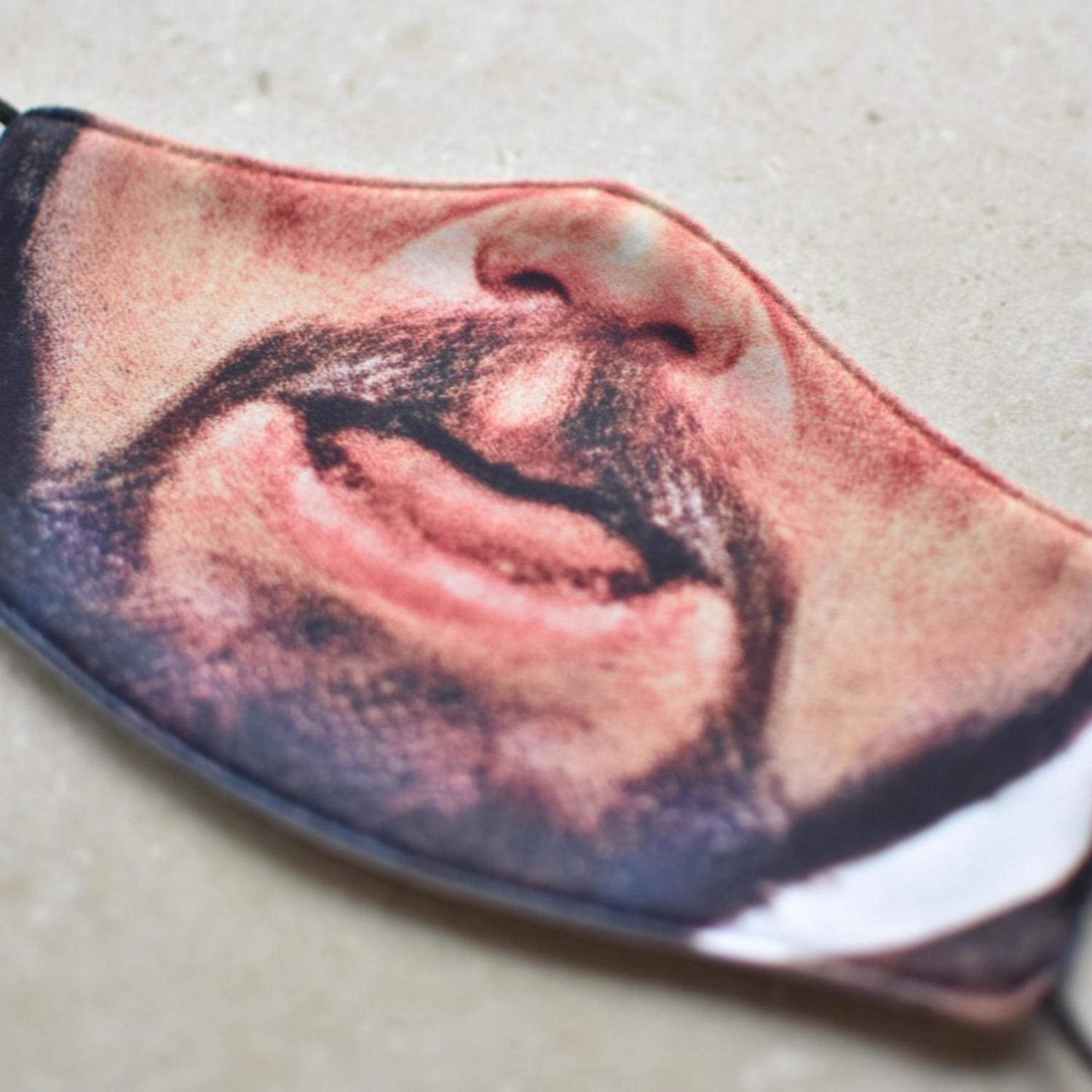  Leonardo DiCaprio Laughing Meme Face Mask - Smug Leo meme face mask