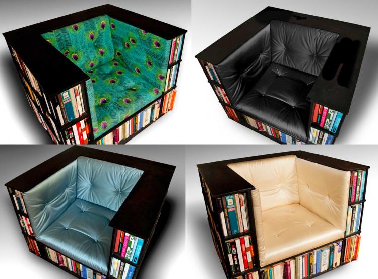 Library Chair - Bookcase reading chair - A reading chair that doubles as a bookcase