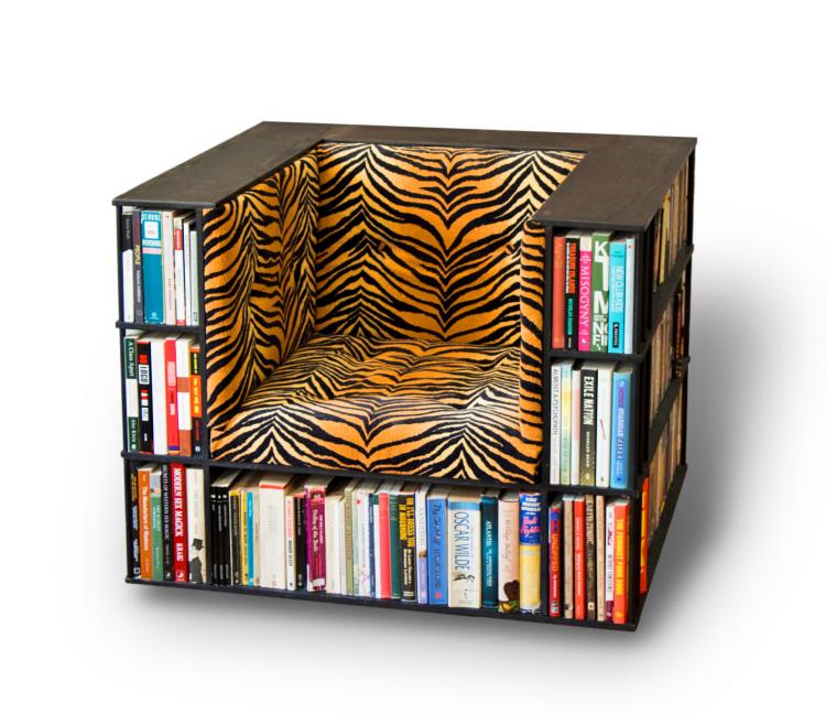 Library Chair - Bookcase reading chair - A reading chair that doubles as a bookcase