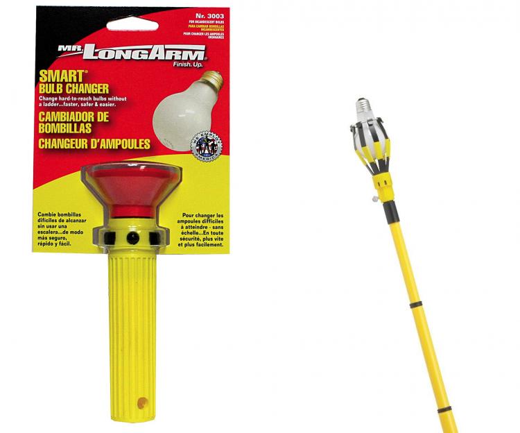 Mr. LongArm Light Bulb Changing Pole Attachment For Replacing Light Bulbs on tall ceilings with no ladder