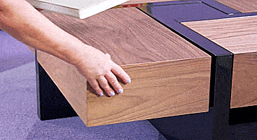Lipscomb Solid Coffee Table with Storage - Wooden coffee table with 4 secret sliding drawers