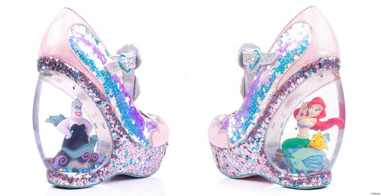 Little Mermaid Boots With Snow Globe Heels Featuring Ariel and Ursula Figurines Inside