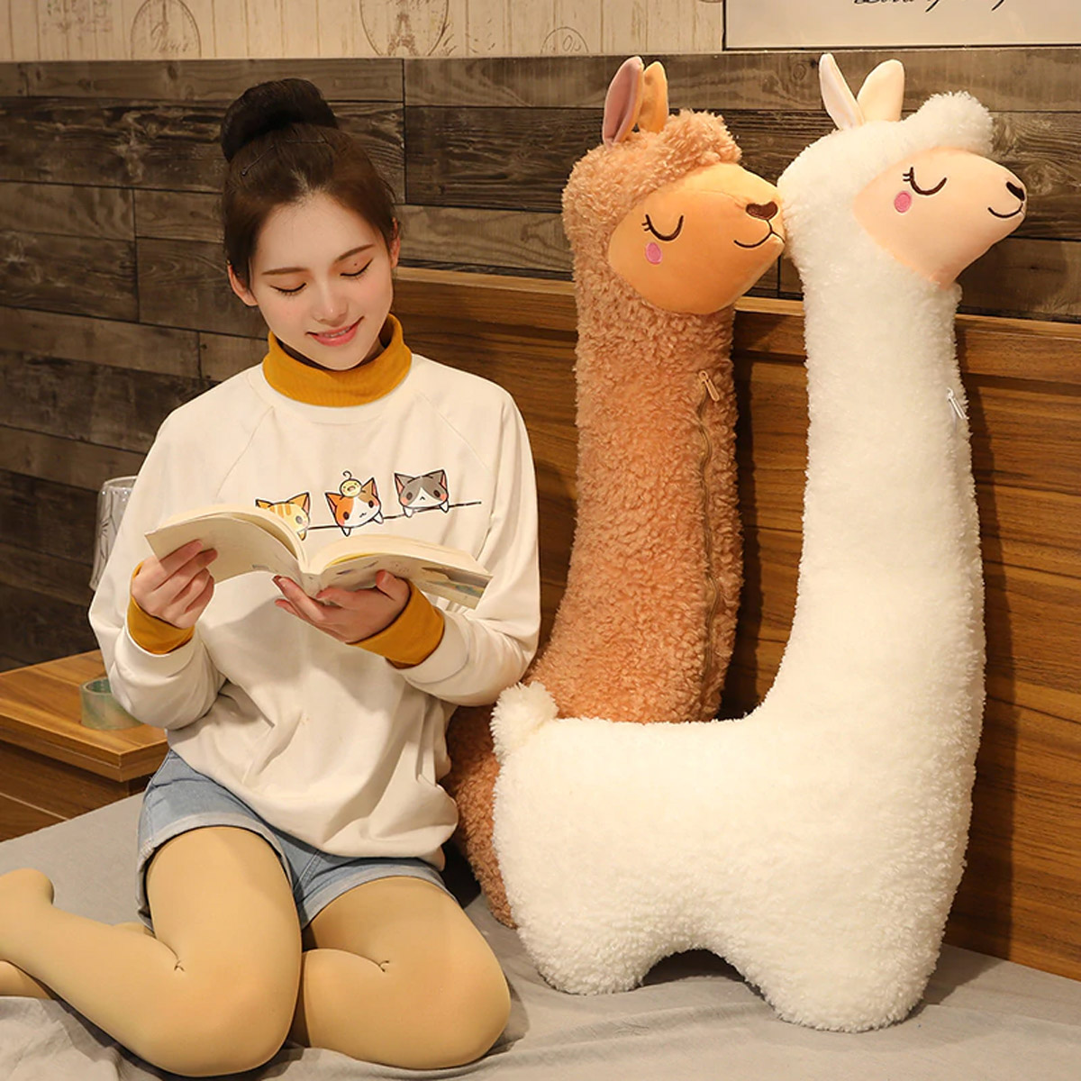 Llama body pillow - life-size alpaca body pillow