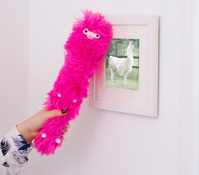 Llama Duster - Pink fluffy llama shaped cleaning duster - Desktop cleaning pet llama