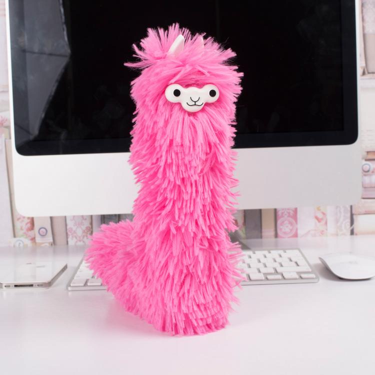 Llama Duster - Pink fluffy llama shaped cleaning duster - Desktop cleaning pet llama