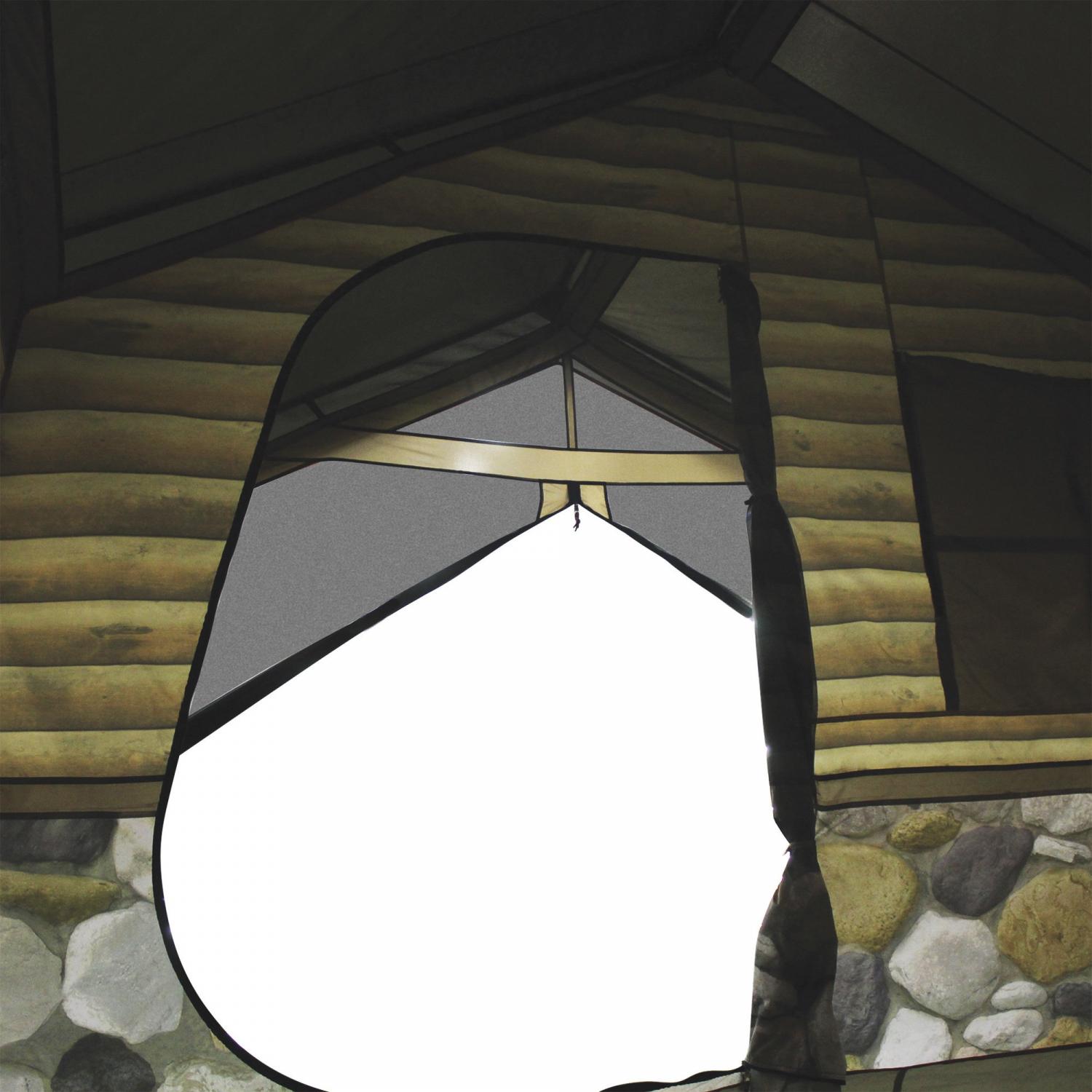 Log Cabin Tent With Front Porch - Giant 8-person tent looks just like a log cabin