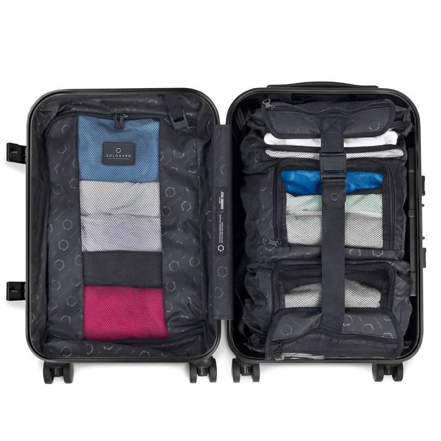Luggage with a built-in closet - suitcase pull up shelf closet