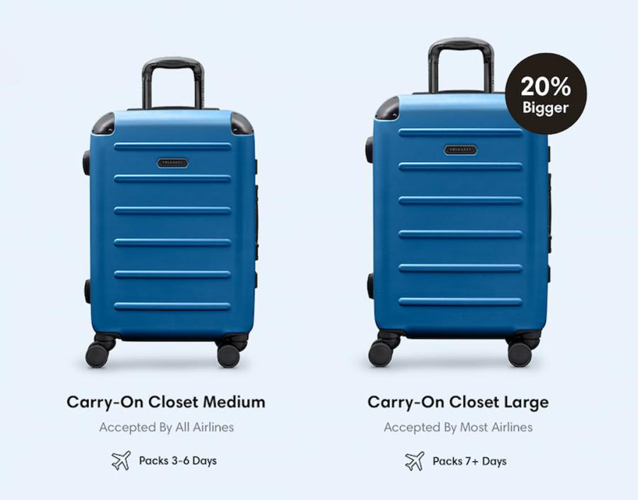 Luggage with a built-in closet - suitcase pull up shelf closet