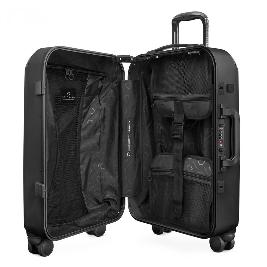 Luggage with a built-in closet - suitcase pull up shelf closet