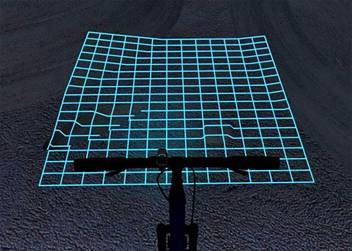 Lumigrids bicycle grid projection light - Projecting laser grid for night bicycle riding safety