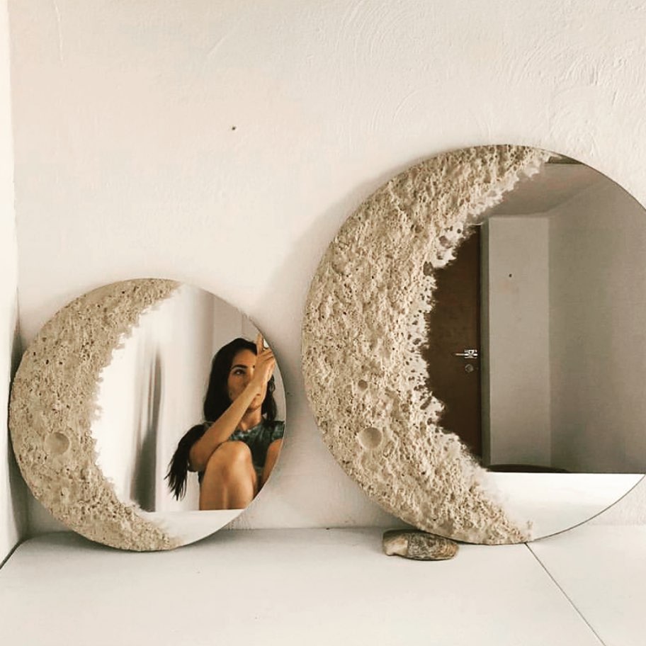 Moon Mirror - Crescent moon mirror - lunar mirror