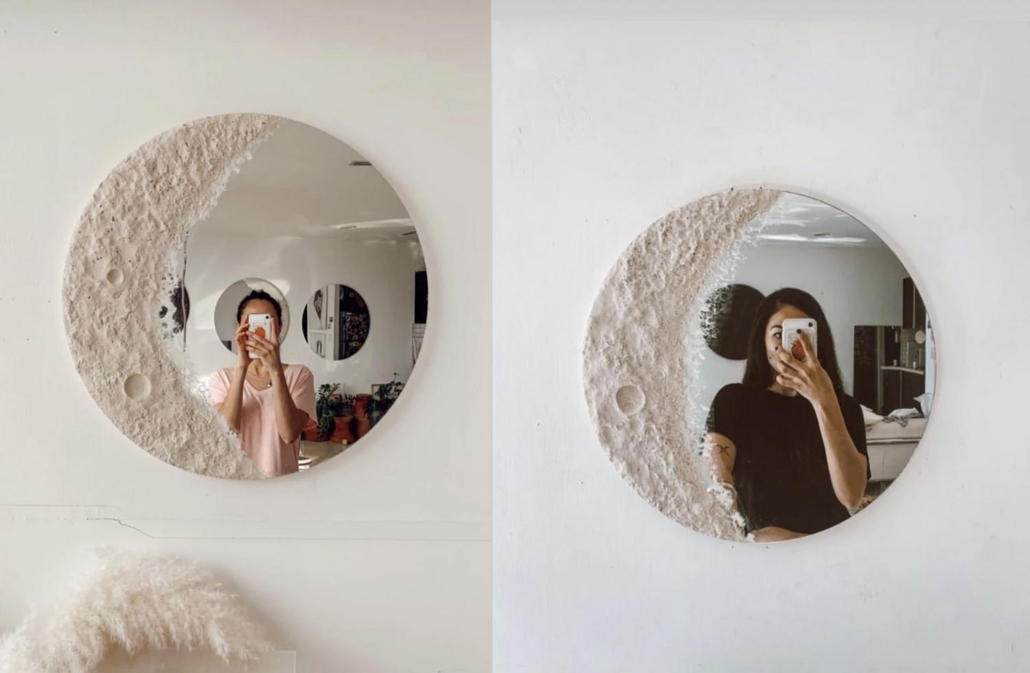Moon Mirror - Crescent moon mirror - lunar mirror