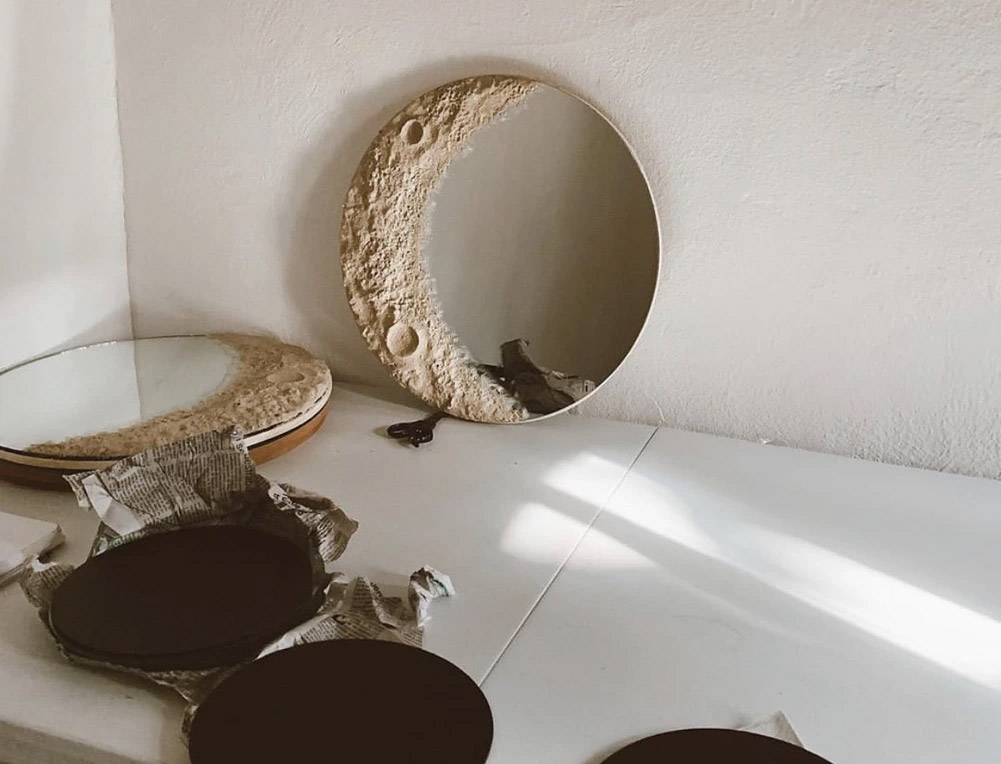 Moon Mirror - Crescent moon mirror - lunar mirror