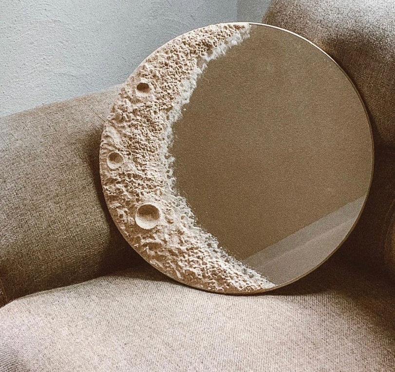 Moon Mirror - Crescent moon mirror - lunar mirror