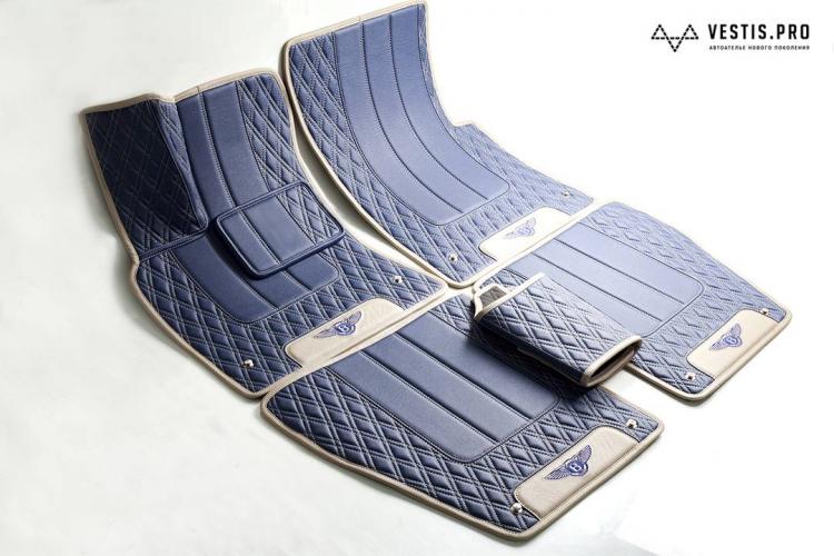 Diamond-Stitched Luxury Leather Custom Car Mats - premium stitching custom car floor mats