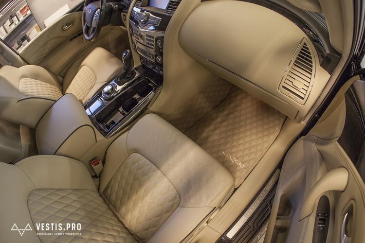 Diamond-Stitched Luxury Leather Custom Car Mats - premium stitching custom car floor mats