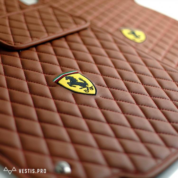 Diamond-Stitched Luxury Leather Custom Car Mats - premium stitching custom car floor mats