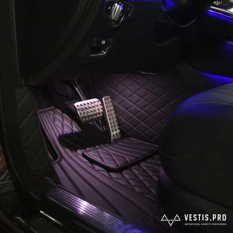 Diamond-Stitched Luxury Leather Custom Car Mats - premium stitching custom car floor mats