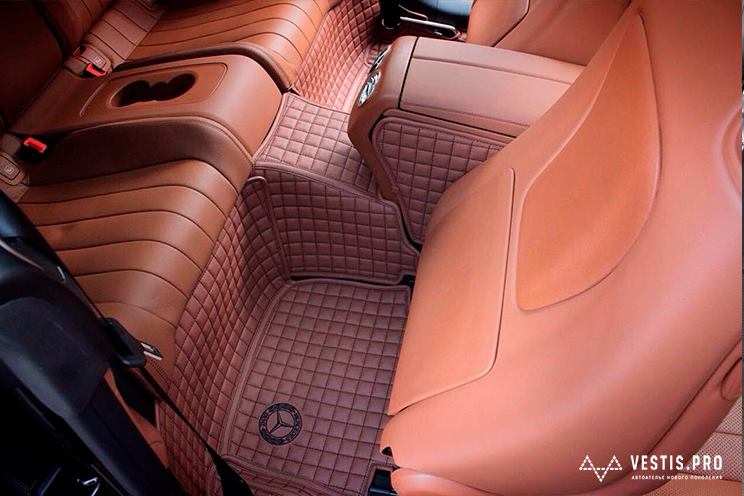 Diamond-Stitched Luxury Leather Custom Car Mats - premium stitching custom car floor mats