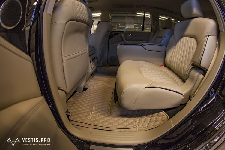 Diamond-Stitched Luxury Leather Custom Car Mats - premium stitching custom car floor mats
