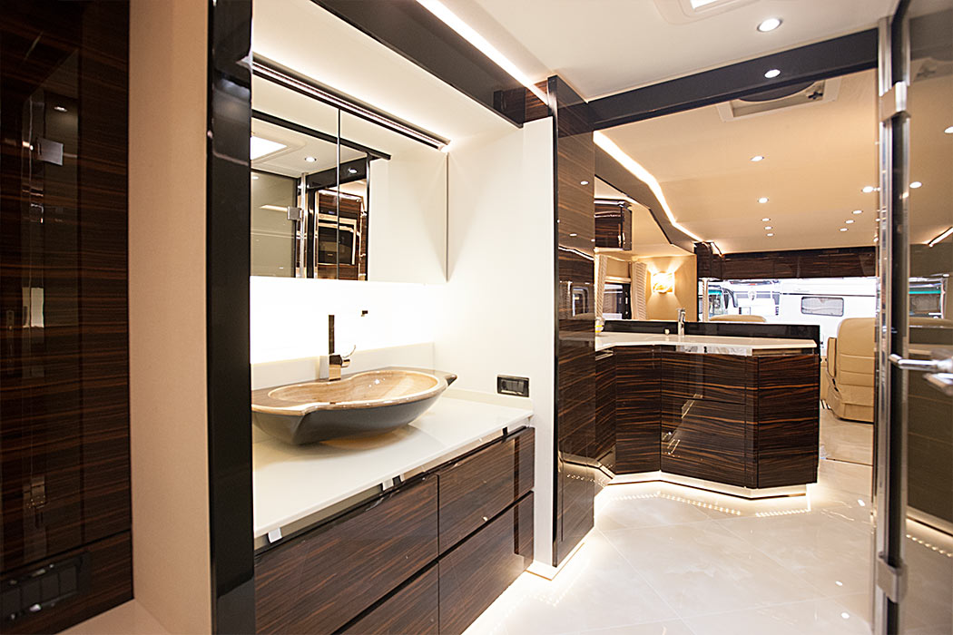 $1.7 Million Luxury Motorhome has Its Own Garage To Hold a Car - Volkner Mobil Performance S Luxury RV