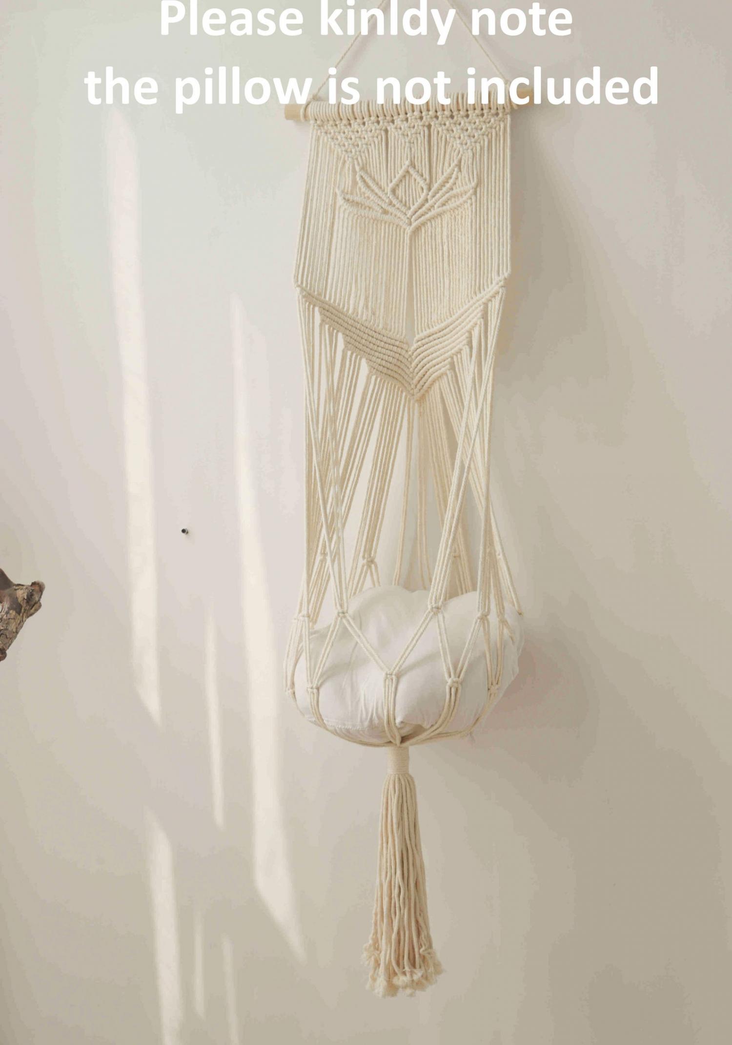 Hanging Cat Hammock - Swinging Macrame cat bed