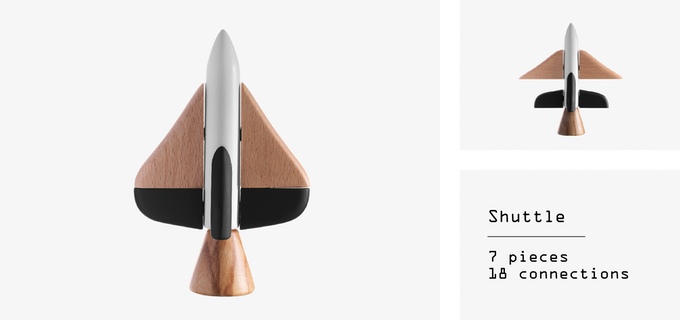 Cosmos Toys - Magnetic Wooden Spaceship Building Blocks