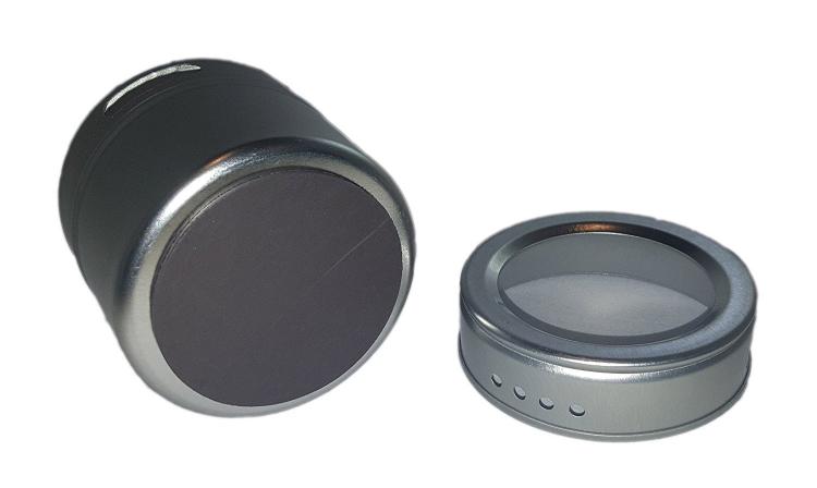 Magnetic Spice Tins Attach To Your Refrigerator - Wall mounted magnetic spice rack - clear glass spice tins