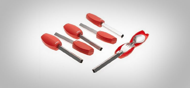 Portable Silverware Set With Holder