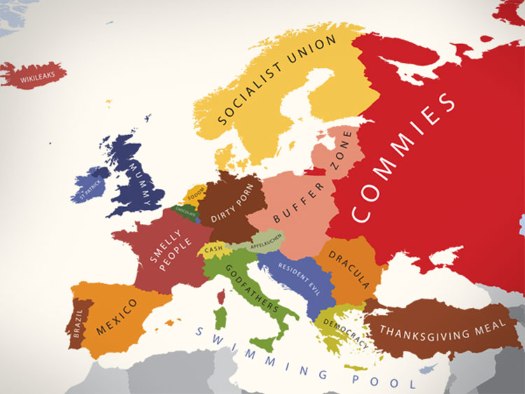 Map Of The World According To Americans