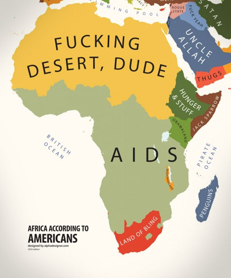 Map Of The World According To Americans