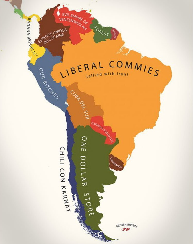Map Of The World According To Americans