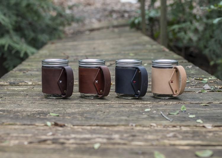 Traveler Mug Turns Your Mason Jar Into a Leather Mug