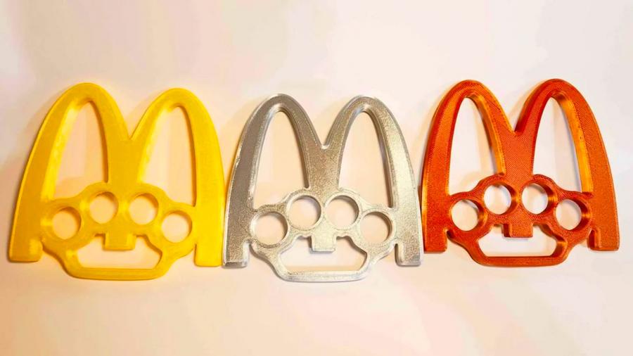 McKnuckle Duster - McDonalds Logo Brass Knuckles