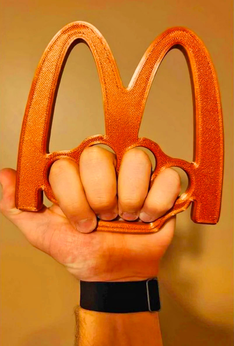 McKnuckle Duster - McDonalds Logo Brass Knuckles