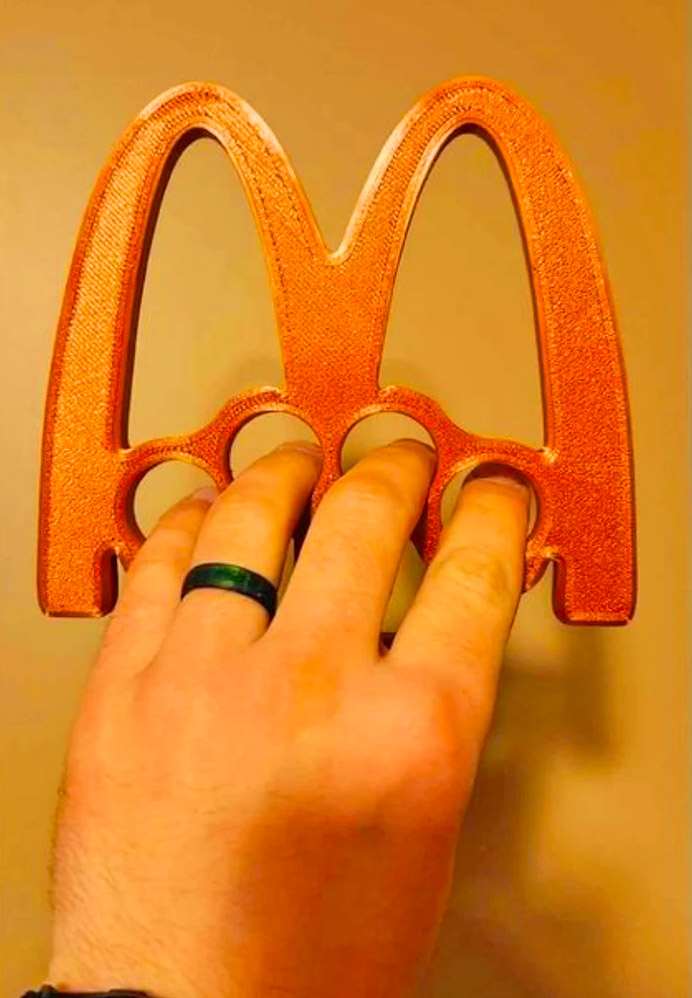 McKnuckle Duster - McDonalds Logo Brass Knuckles