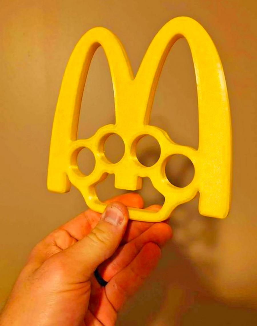 McKnuckle Duster - McDonalds Logo Brass Knuckles