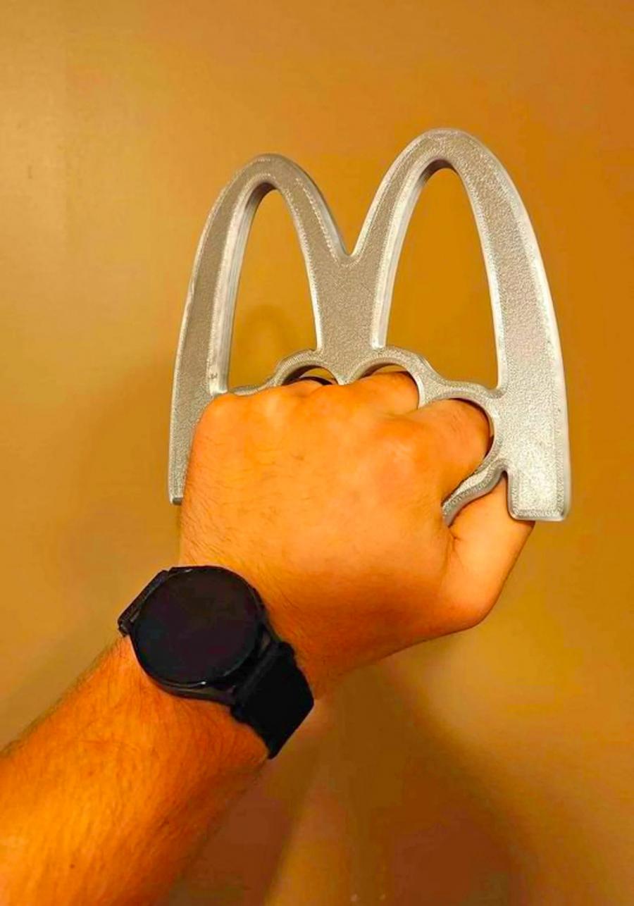 McKnuckle Duster - McDonalds Logo Brass Knuckles