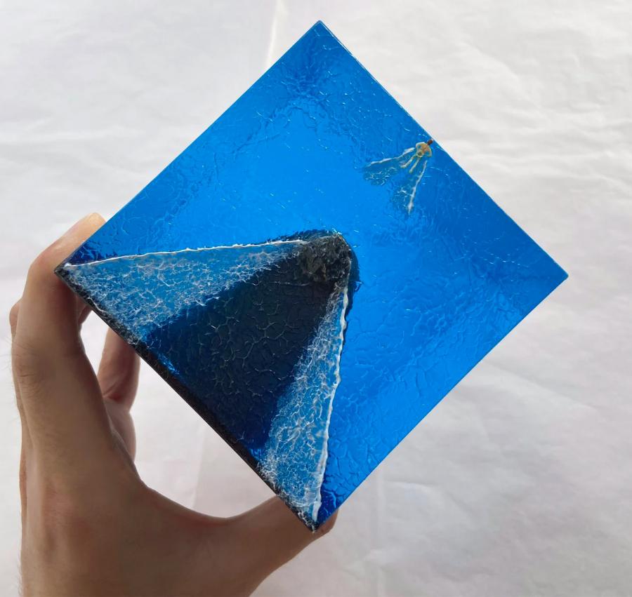 Cube Shaped Megalodon Shark Epoxy Night Light Lamp